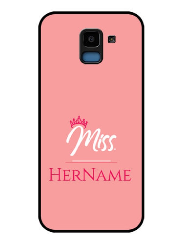 Custom Samsung Galaxy J6 Custom Glass Phone Case - Mrs With Name Design