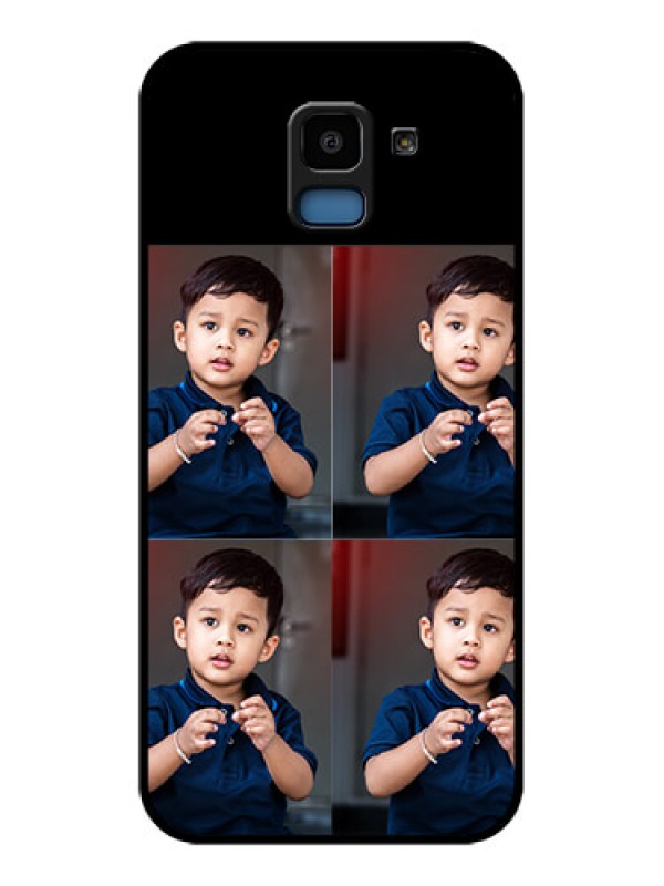 Custom Samsung Galaxy J6 Custom Glass Phone Case - 4 Image Holder Design