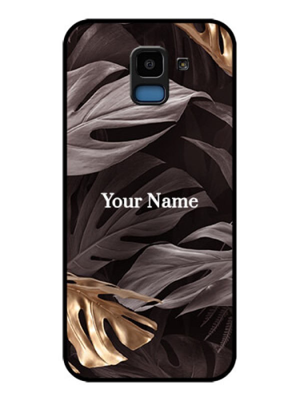 Custom Samsung Galaxy J6 Custom Glass Phone Case - Wild Leaves Digital Paint Design