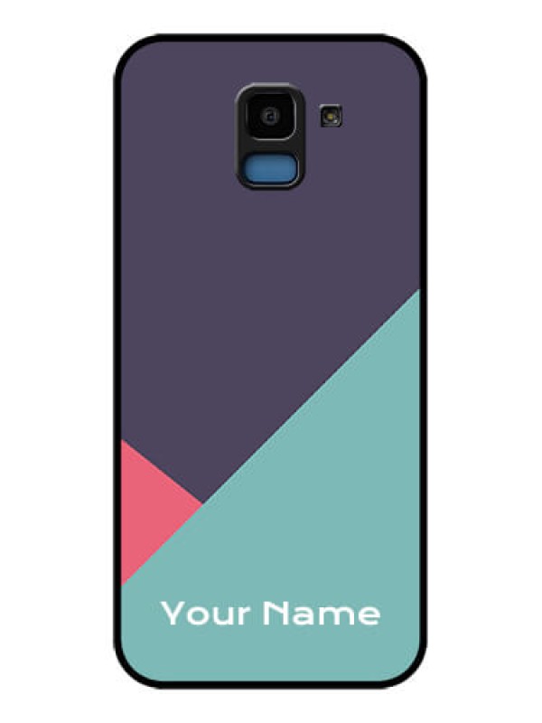 Custom Samsung Galaxy J6 Custom Glass Phone Case - Tri Color Abstract Design