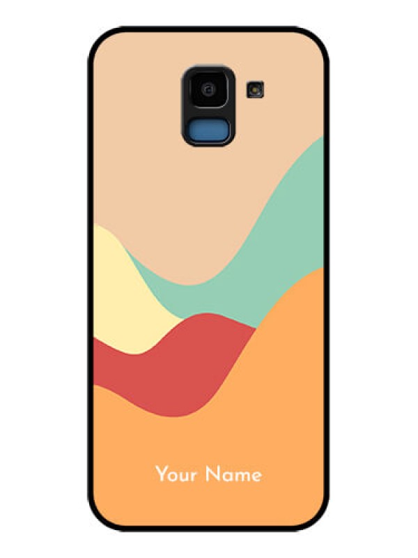 Custom Samsung Galaxy J6 Custom Glass Phone Case - Ocean Waves Multi - Colour Design