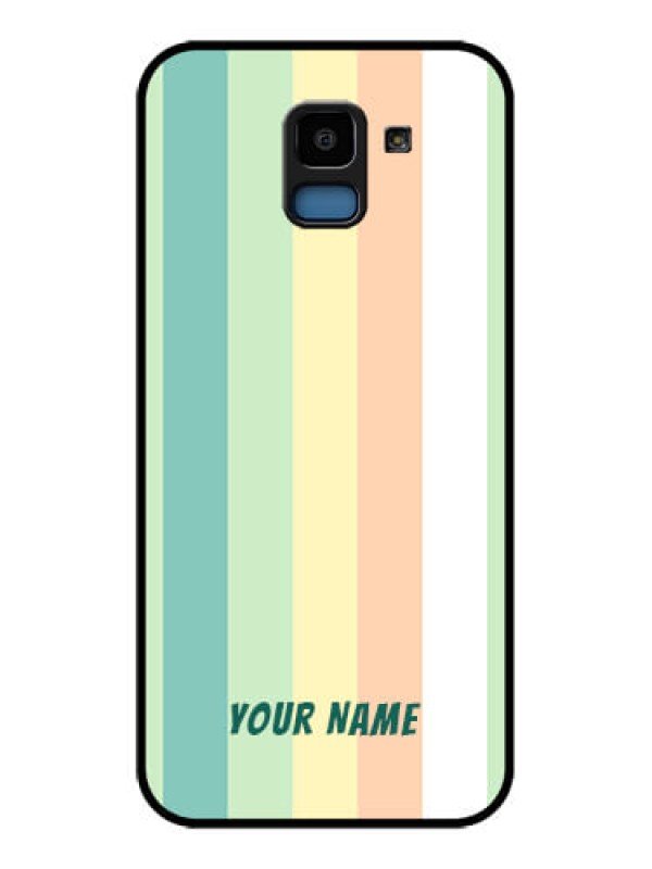 Custom Samsung Galaxy J6 Custom Glass Phone Case - Multi - Colour Stripes Design