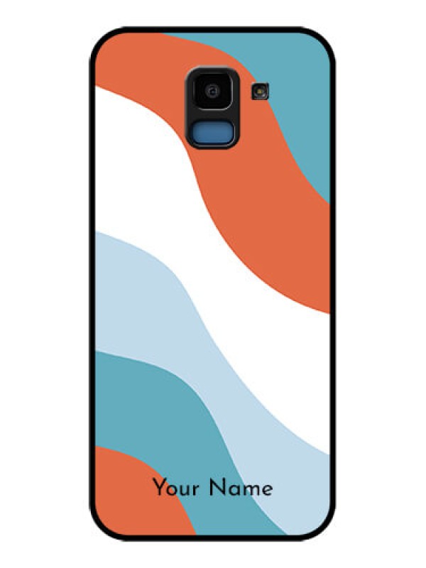 Custom Samsung Galaxy J6 Custom Glass Phone Case - Coloured Waves Design