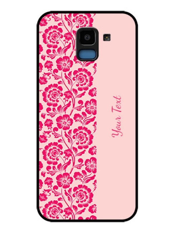 Custom Samsung Galaxy J6 Custom Glass Phone Case - Attractive Floral Pattern Design