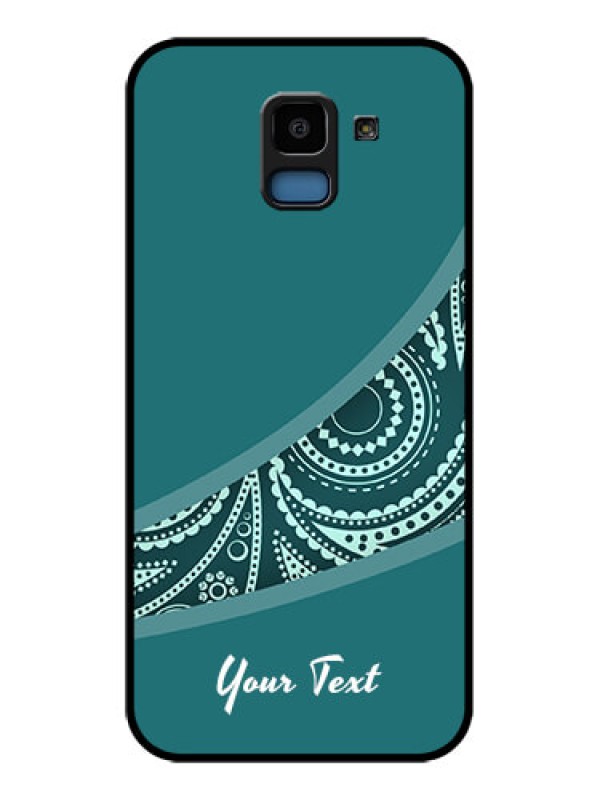 Custom Samsung Galaxy J6 Custom Glass Phone Case - Semi Visible Floral Design