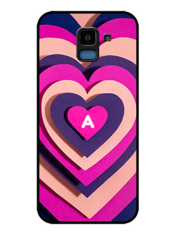 Custom Samsung Galaxy J6 Custom Glass Phone Case - Cute Heart Pattern Design