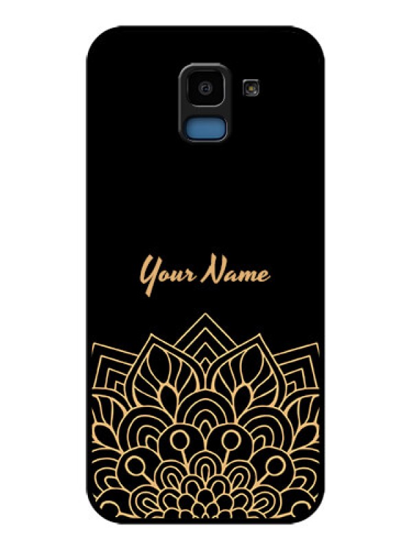 Custom Samsung Galaxy J6 Custom Glass Phone Case - Golden Mandala Design