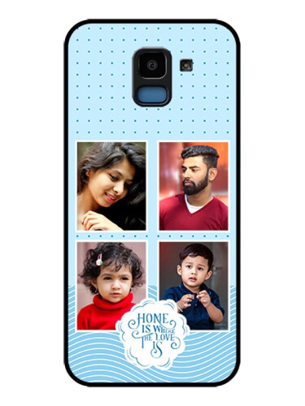 Custom Samsung Galaxy J6 Custom Glass Phone Case - Cute Love Quote With 4 Pic Upload Design