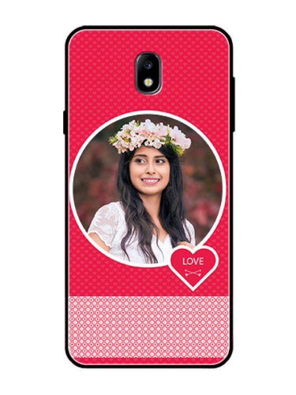 Custom Galaxy J7 Pro Personalised Glass Phone Case  - Pink Pattern Design