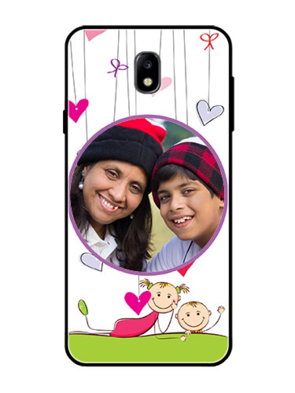 Custom Galaxy J7 Pro Photo Printing on Glass Case  - Cute Kids Phone Case Design