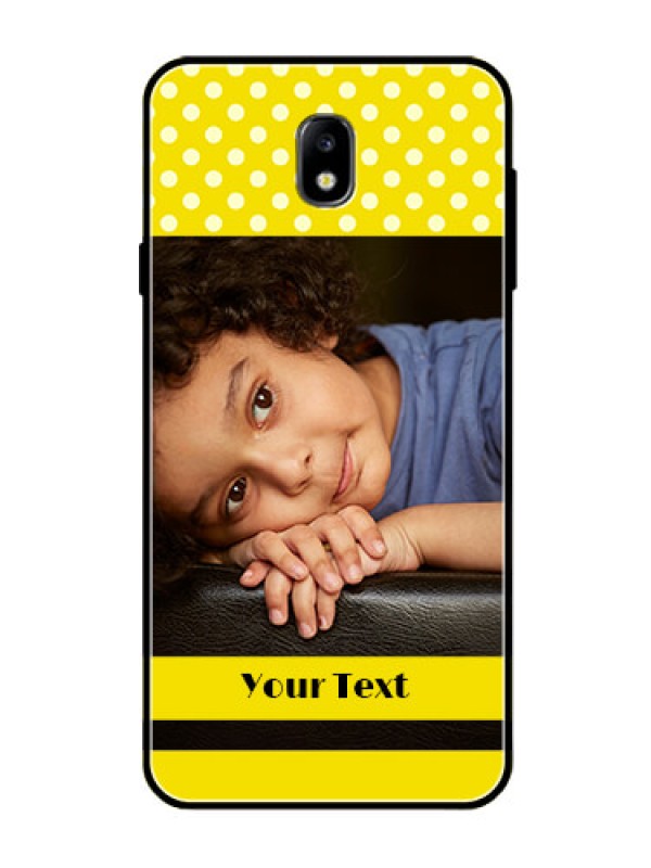 Custom Galaxy J7 Pro Custom Glass Phone Case  - Bright Yellow Case Design