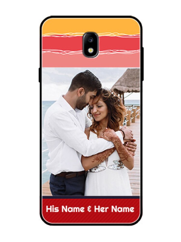 Custom Galaxy J7 Pro Custom Glass Mobile Case  - Colorful Case Design