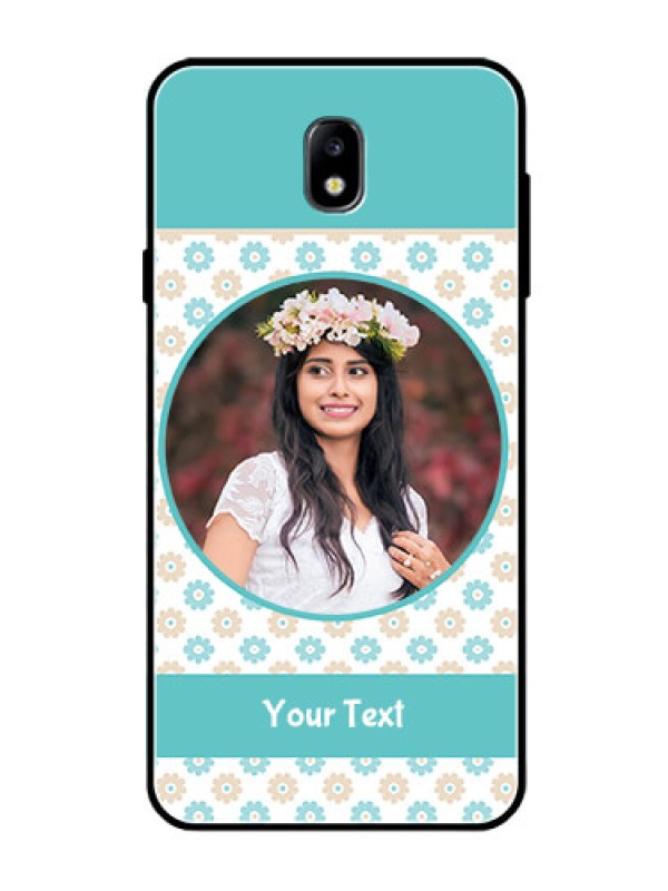 Custom Galaxy J7 Pro Custom Glass Mobile Case  - Beautiful Flowers Design