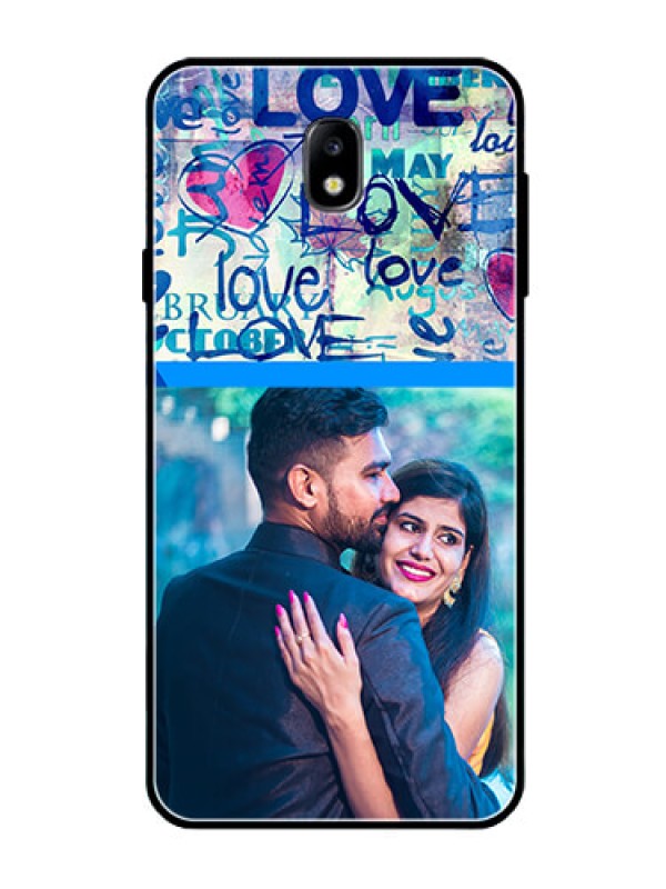 Custom Galaxy J7 Pro Custom Glass Mobile Case  - Colorful Love Design