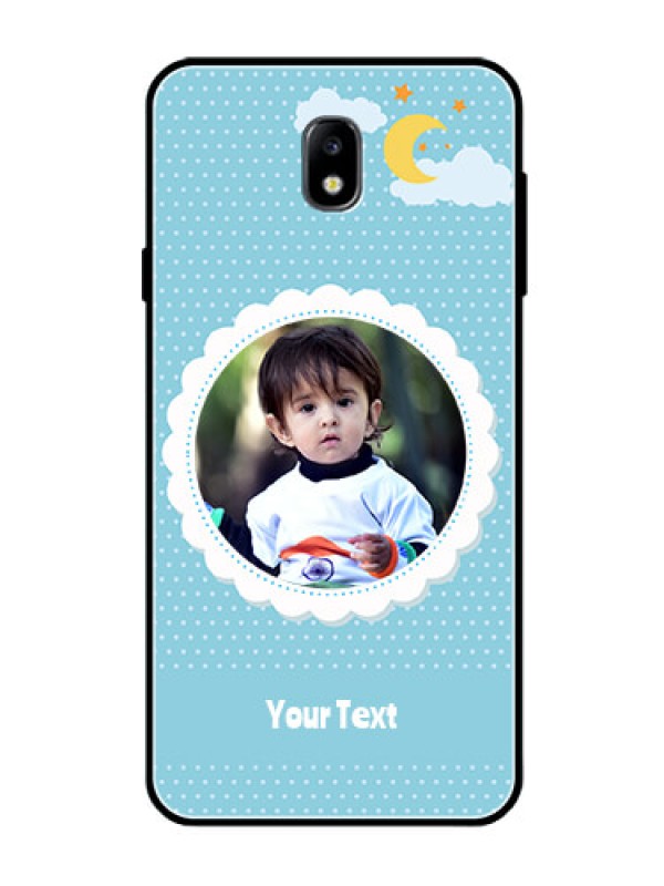 Custom Galaxy J7 Pro Personalised Glass Phone Case  - Violet Pattern Design