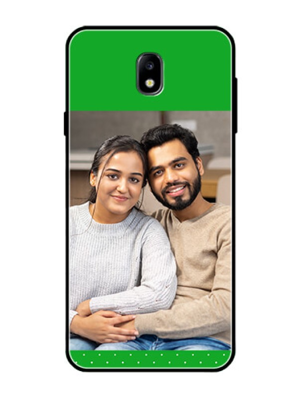 Custom Galaxy J7 Pro Personalized Glass Phone Case  - Green Pattern Design