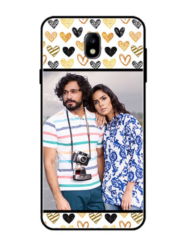 Custom Galaxy J7 Pro Photo Printing on Glass Case  - Love Symbol Design