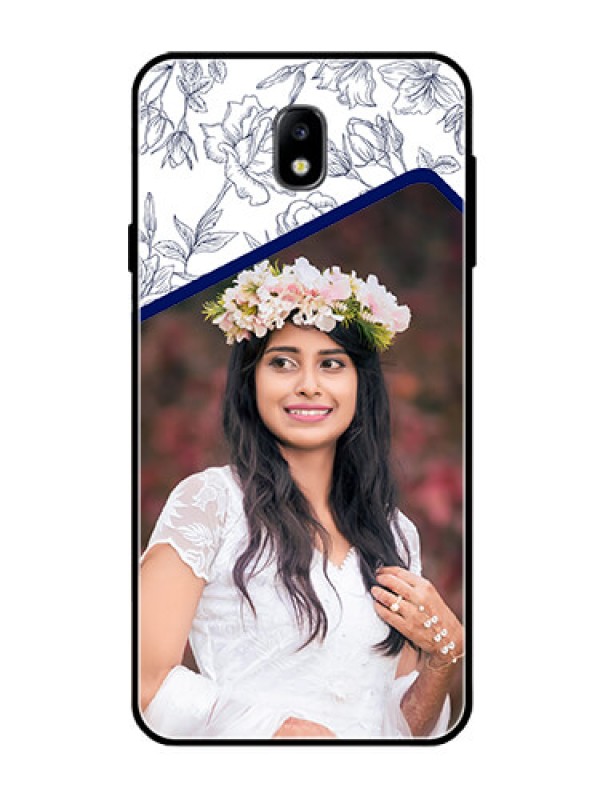 Custom Galaxy J7 Pro Personalized Glass Phone Case  - Premium Floral Design