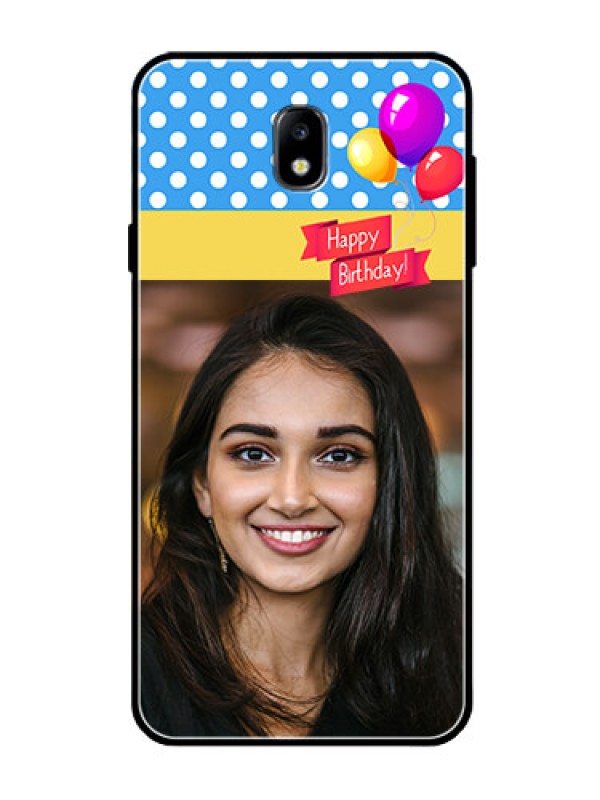 Custom Galaxy J7 Pro Custom Glass Mobile Case  - Happy Birthday Design