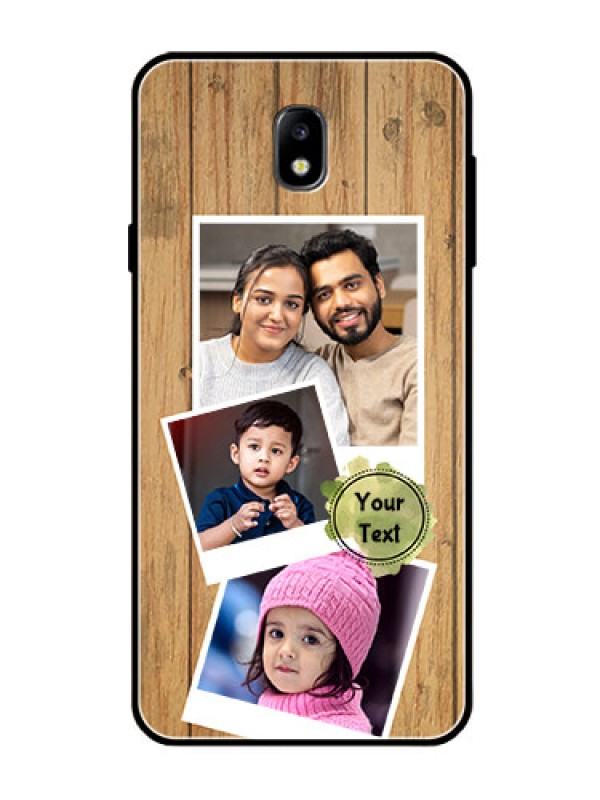 Custom Galaxy J7 Pro Custom Glass Phone Case  - Wooden Texture Design