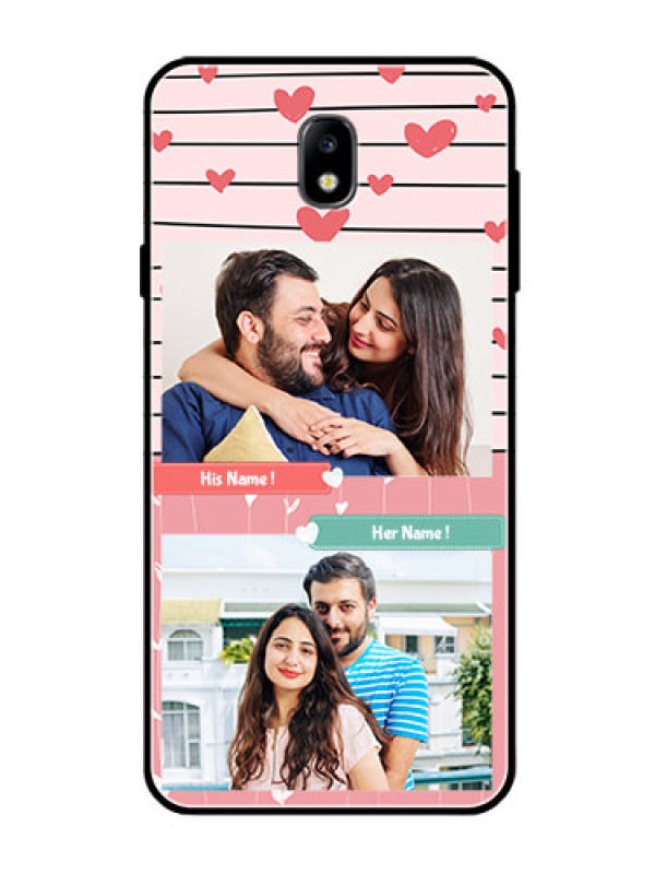 Custom Galaxy J7 Pro Custom Glass Mobile Case  - Photo with Heart Design