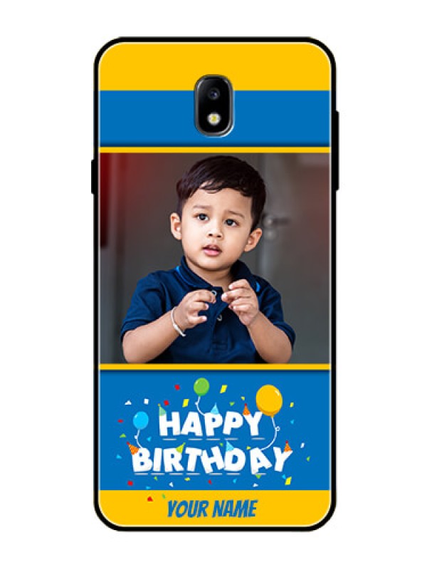 Custom Galaxy J7 Pro Custom Glass Mobile Case  - Birthday Wishes Design