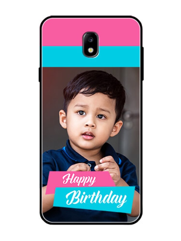 Custom Galaxy J7 Pro Personalized Glass Phone Case  - Image Holder with 2 Color Design