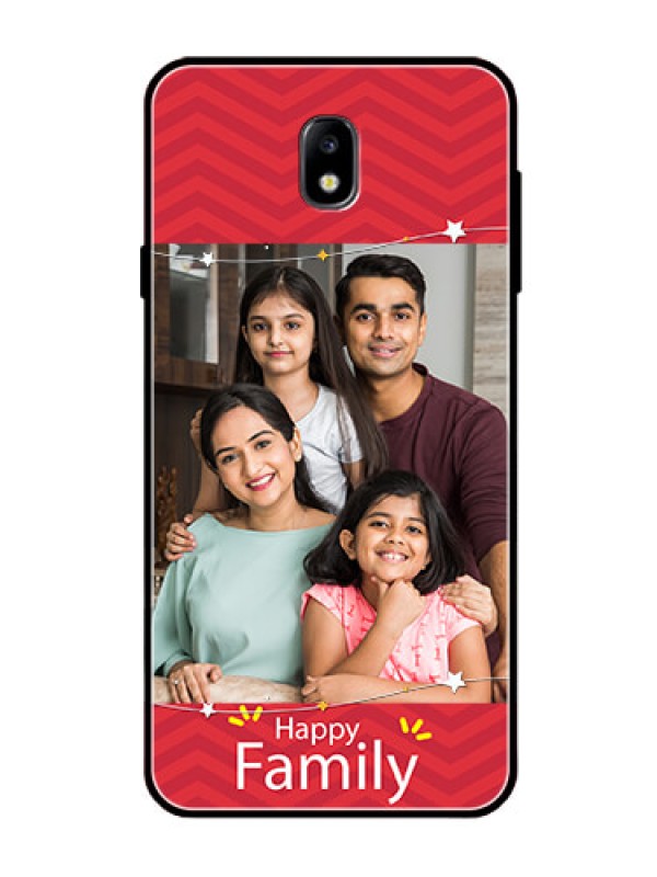 Custom Galaxy J7 Pro Personalized Glass Phone Case  - Happy Family Design