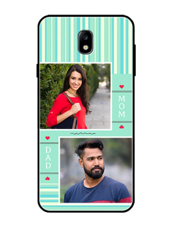 Custom Galaxy J7 Pro Custom Glass Phone Case  - Mom & Dad Pic Design