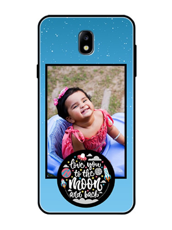 Custom Galaxy J7 Pro Custom Glass Mobile Case  - Wave Pattern Colorful Design