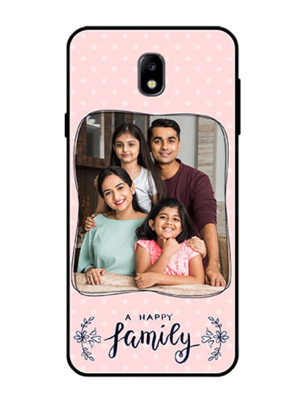 Custom Galaxy J7 Pro Custom Glass Phone Case  - Family with Dots Design