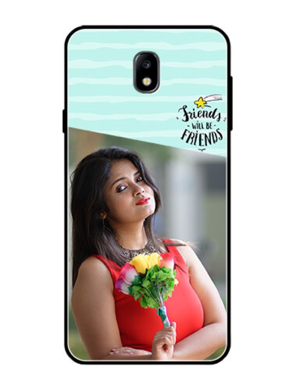 Custom Galaxy J7 Pro Custom Glass Phone Case  - Friends Picture Icon Design