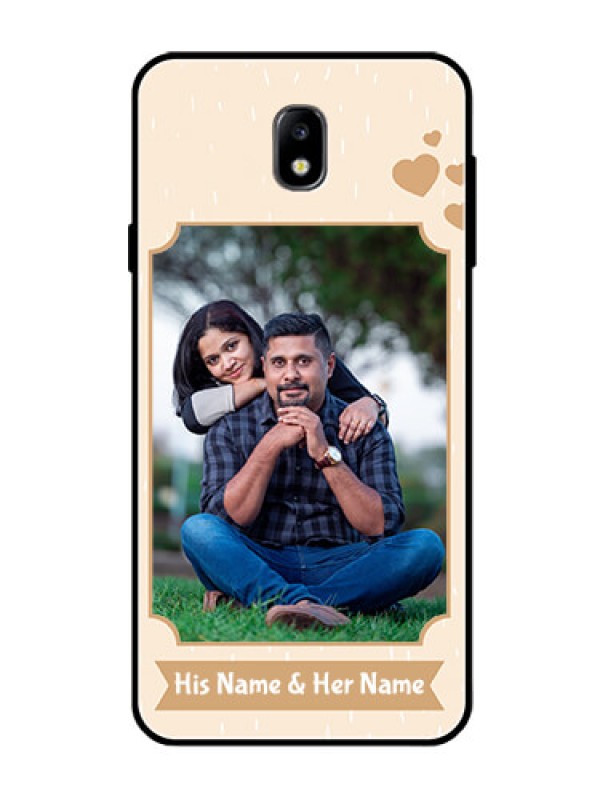 Custom Galaxy J7 Pro Custom Glass Phone Case  - with confetti love design 