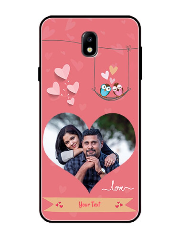 Custom Galaxy J7 Pro Personalized Glass Phone Case  - Peach Color Love Design 