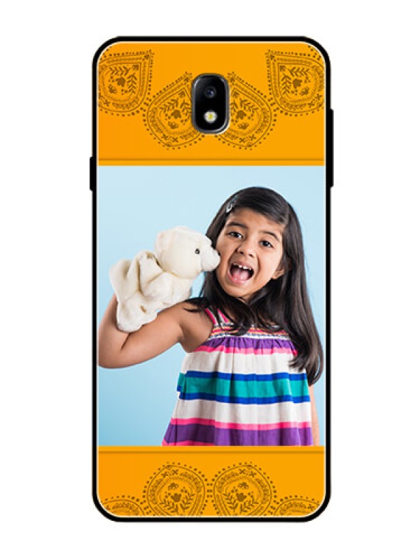 Custom Galaxy J7 Pro Personalized Glass Phone Case  - Photo Wedding Design 