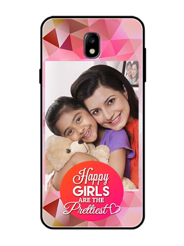 Custom Galaxy J7 Pro Photo Printing on Glass Case  - Abstract Triangle Design