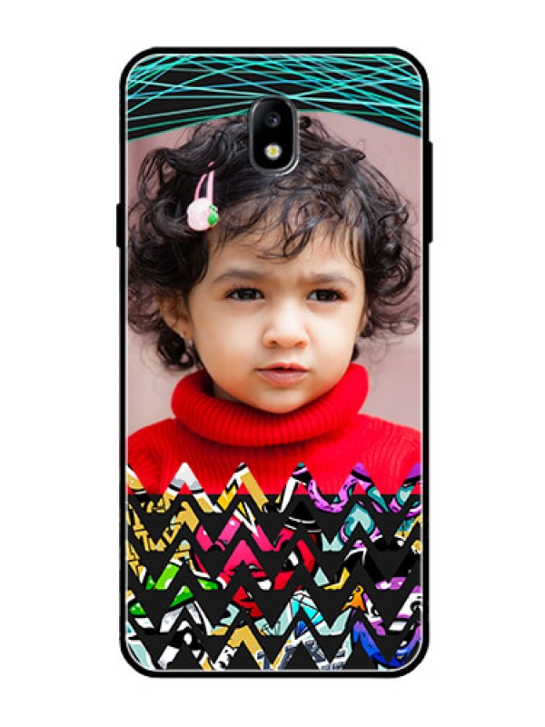 Custom Galaxy J7 Pro Personalized Glass Phone Case  - Neon Abstract Design