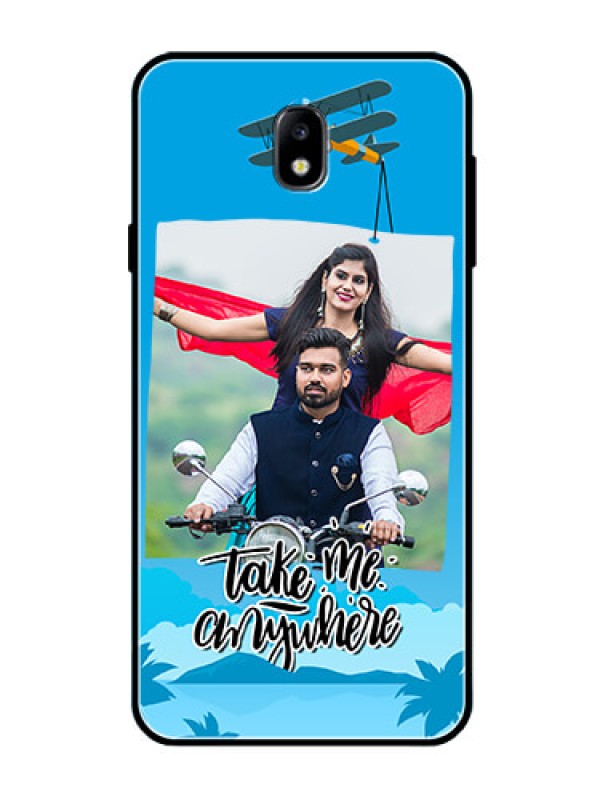 Custom Galaxy J7 Pro Custom Glass Mobile Case  - Traveller Design 