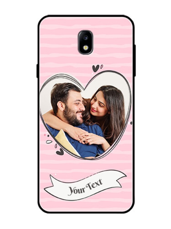 Custom Galaxy J7 Pro Custom Glass Phone Case  - Vintage Heart Design