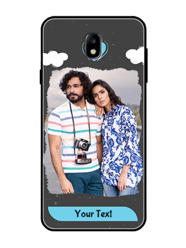 Custom Galaxy J7 Pro Custom Glass Phone Case  - Splashes with love doodles Design