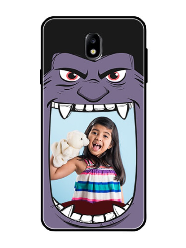 Custom Galaxy J7 Pro Custom Glass Phone Case  - Angry Monster Design