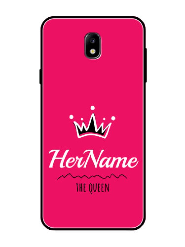 Custom Galaxy J7 Pro Glass Phone Case Queen with Name