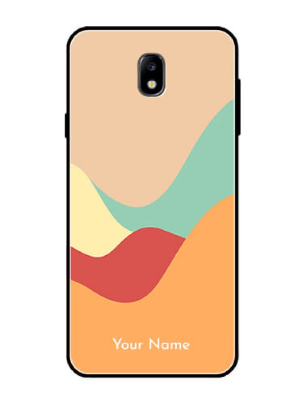 Custom Galaxy J7 Pro Personalized Glass Phone Case - Ocean Waves Multi-colour Design