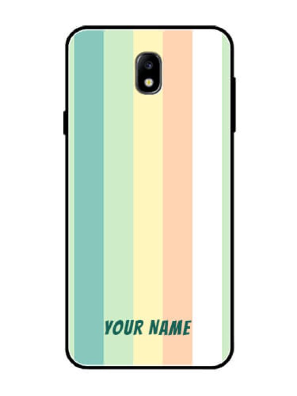 Custom Galaxy J7 Pro Photo Printing on Glass Case - Multi-colour Stripes Design
