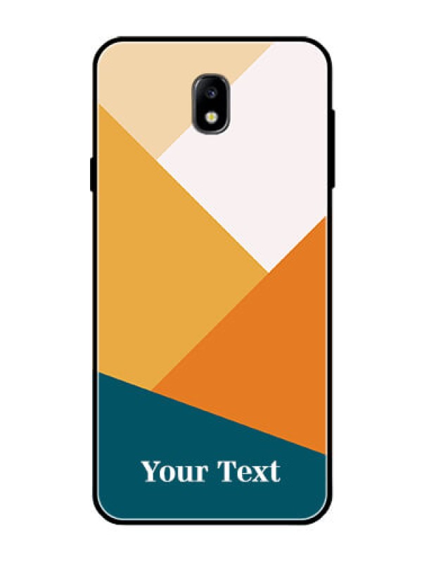 Custom Galaxy J7 Pro Personalized Glass Phone Case - Stacked Multi-colour Design