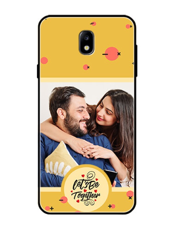 Custom Galaxy J7 Pro Photo Printing on Glass Case - Lets be Together Design