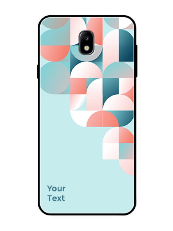 Custom Galaxy J7 Pro Custom Glass Phone Case - Stylish Semi-circle Pattern Design
