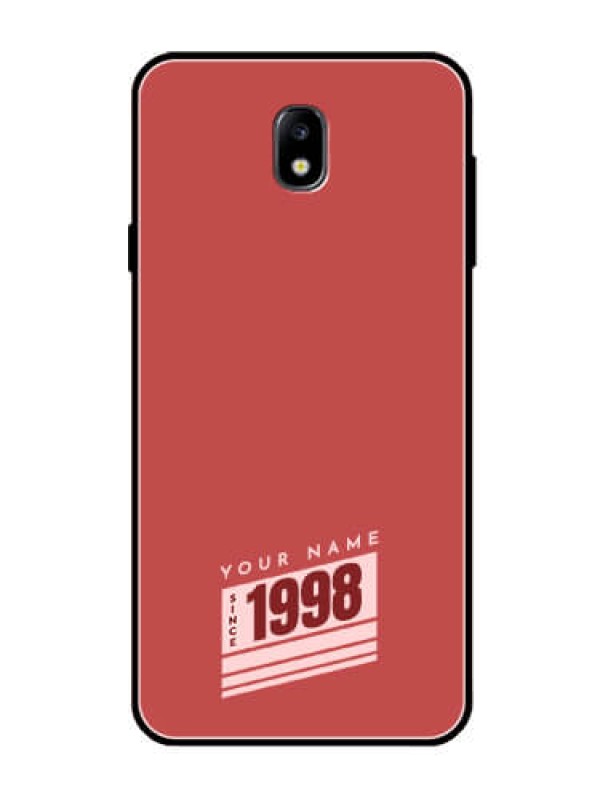 Custom Galaxy J7 Pro Custom Glass Phone Case - Red custom year of birth Design