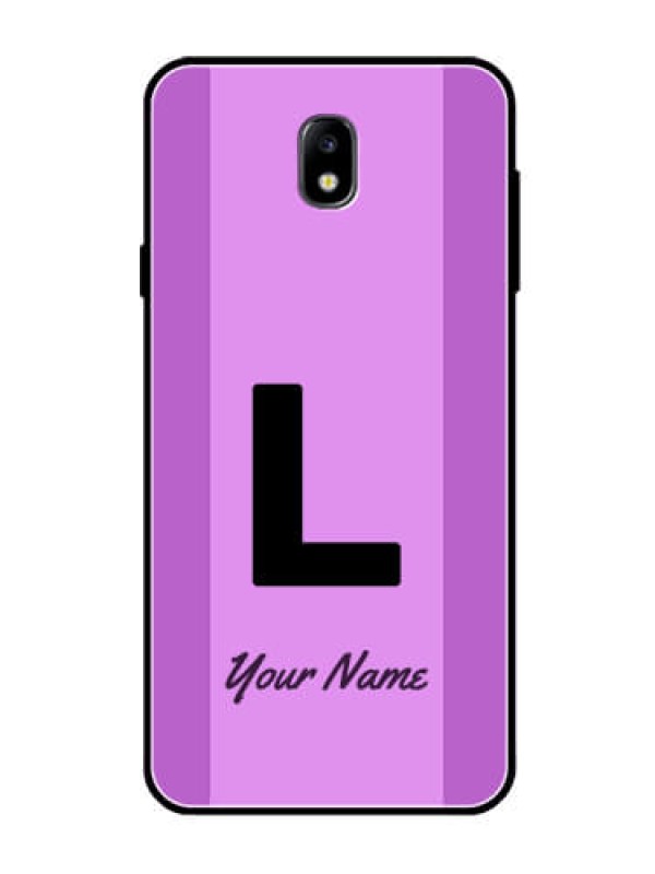 Custom Galaxy J7 Pro Custom Glass Phone Case - Tricolor custom text Design