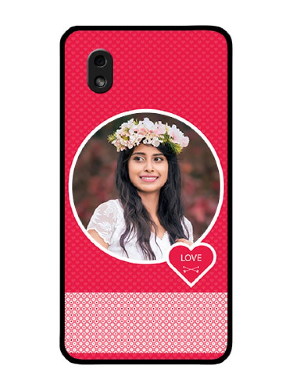 Custom Galaxy M01 Core Personalised Glass Phone Case - Pink Pattern Design